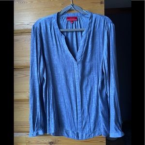 Jennifer Lopez blue long sleeve blouse. Size XL.